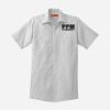 Short Sleeve Striped Industrial Work Shirt Thumbnail
